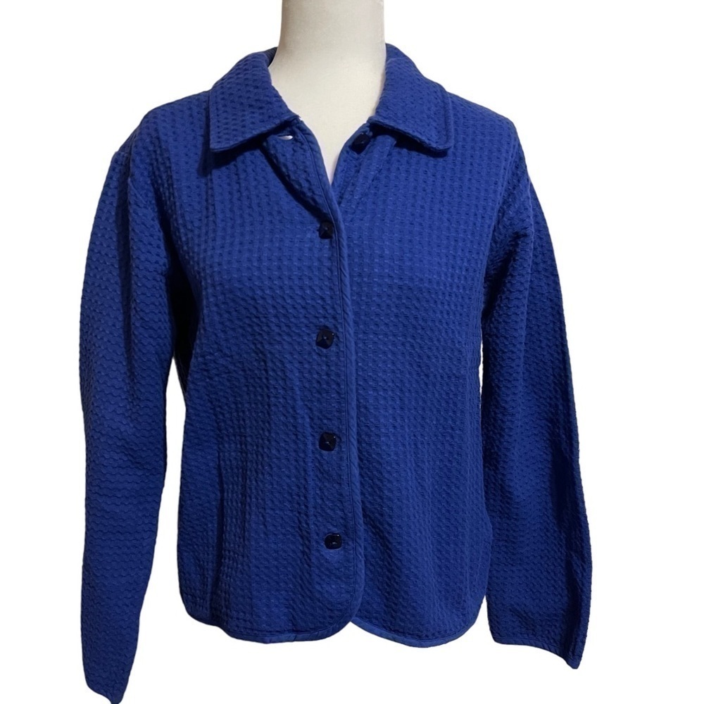 Women’s CABELA’S Blue Waffle Blazer Button Front Jacket - Picture 2 of 5
